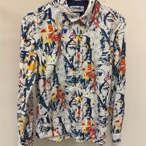 Desigual Multicolor Abstract Print Casual Button Down Shirt